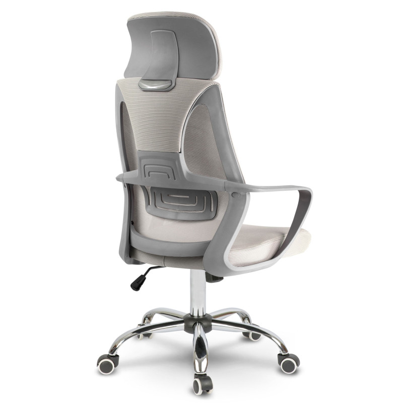 Praga mikromesh biuro fotelis - šviesiai pilkas