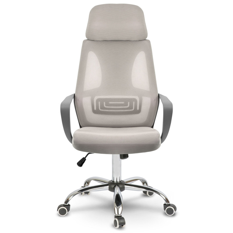 Praga mikromesh biuro fotelis - šviesiai pilkas