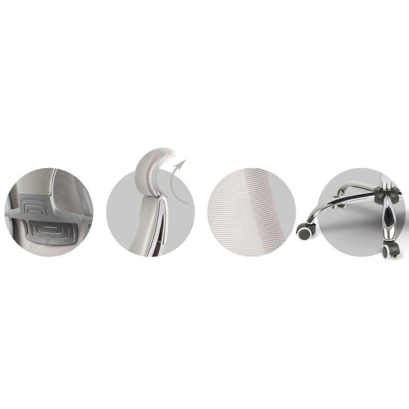 Praga mikromesh biuro fotelis - šviesiai pilkas