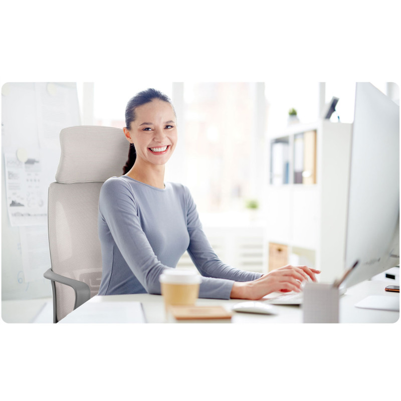 Praga mikromesh biuro fotelis - šviesiai pilkas