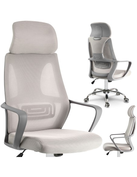 Praga mikromesh biuro fotelis - šviesiai pilkas Praga mikromesh biuro fotelis - šviesiai pilkas