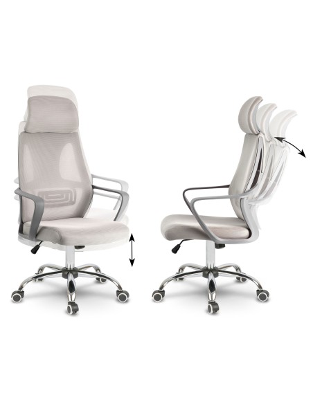 Praga mikromesh biuro fotelis - šviesiai pilkas Praga mikromesh biuro fotelis - šviesiai pilkas