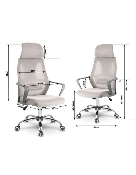 Praga mikromesh biuro fotelis - šviesiai pilkas Praga mikromesh biuro fotelis - šviesiai pilkas