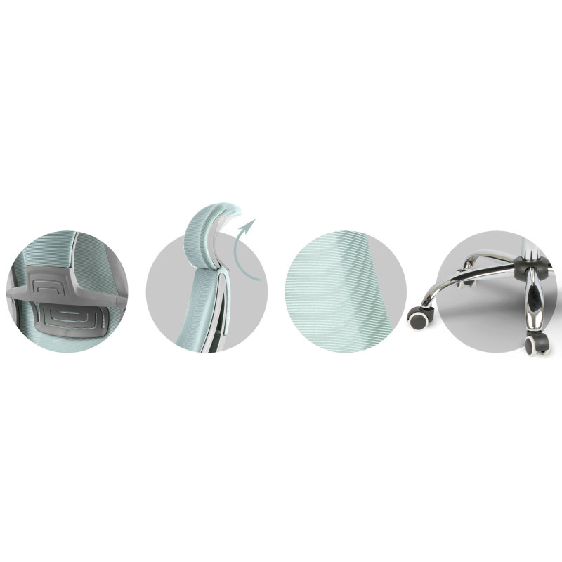 Praga mikromesh biuro fotelis - šviesiai mėlynas