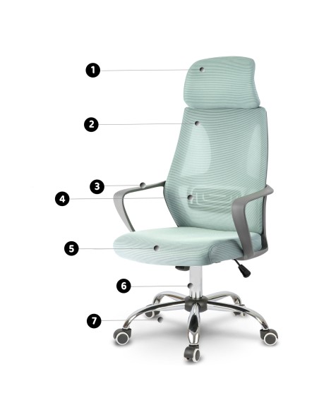 Praga mikromesh biuro fotelis - šviesiai mėlynas Praga mikromesh biuro fotelis - šviesiai mėlynas