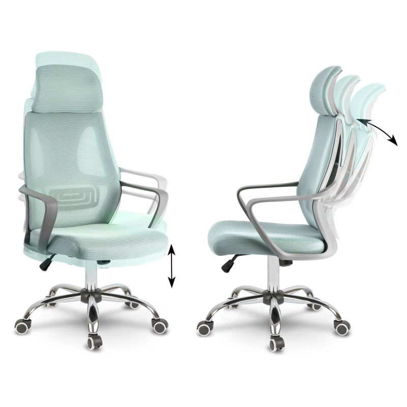 Praga mikromesh biuro fotelis - šviesiai mėlynas