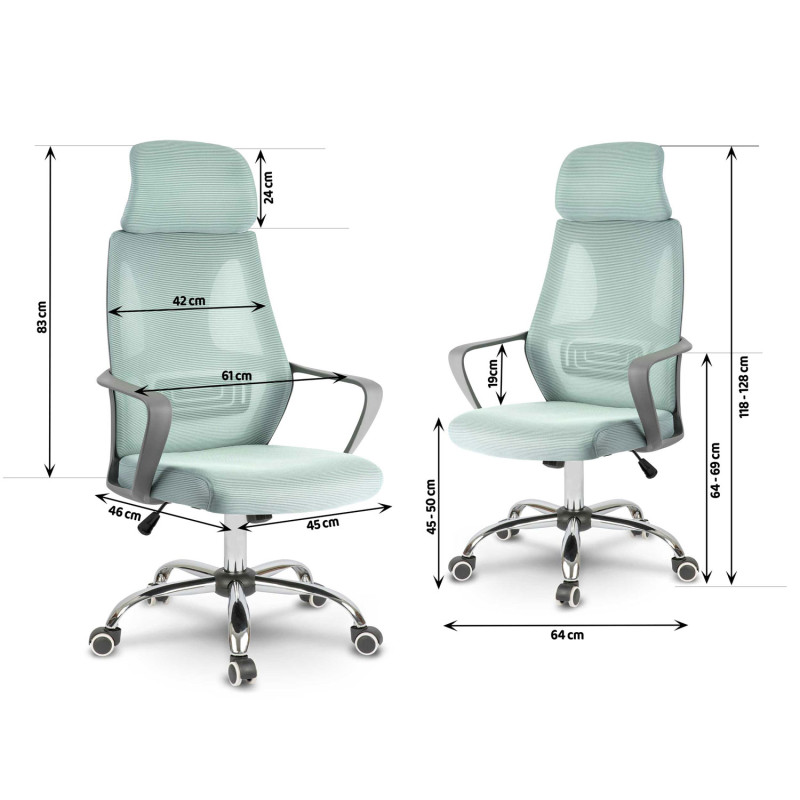 Praga mikromesh biuro fotelis - šviesiai mėlynas