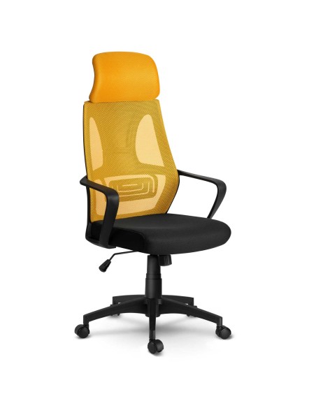 Praga micromesh biuro kėdė - geltona Praga micromesh biuro kėdė - geltona
