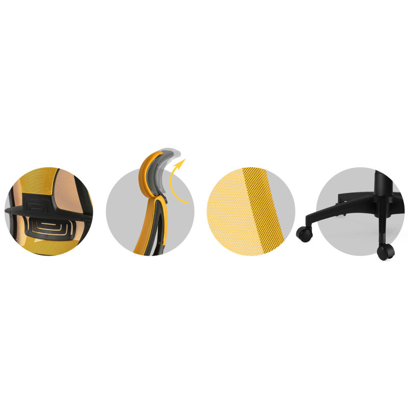 Praga micromesh biuro kėdė - geltona