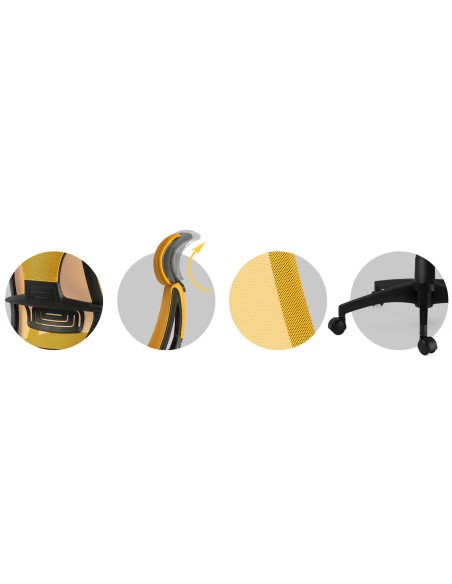 Praga micromesh biuro kėdė - geltona Praga micromesh biuro kėdė - geltona