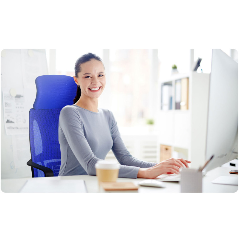 Praga mikromesh biuro fotelis - mėlynas