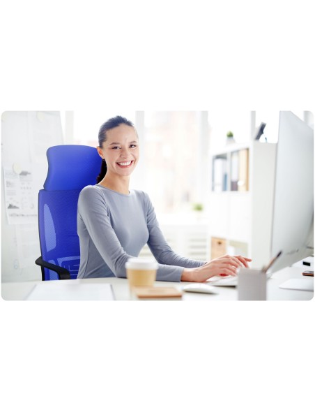 Praga mikromesh biuro fotelis - mėlynas Praga mikromesh biuro fotelis - mėlynas