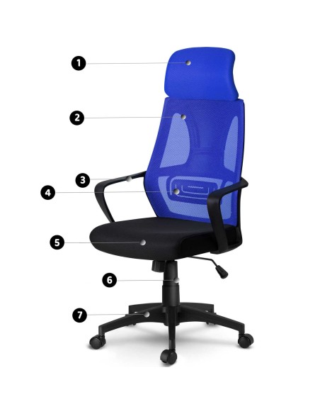 Praga mikromesh biuro fotelis - mėlynas Praga mikromesh biuro fotelis - mėlynas