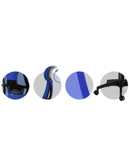 Praga mikromesh biuro fotelis - mėlynas Praga mikromesh biuro fotelis - mėlynas