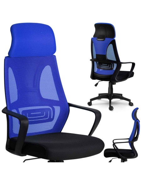 Praga mikromesh biuro fotelis - mėlynas Praga mikromesh biuro fotelis - mėlynas