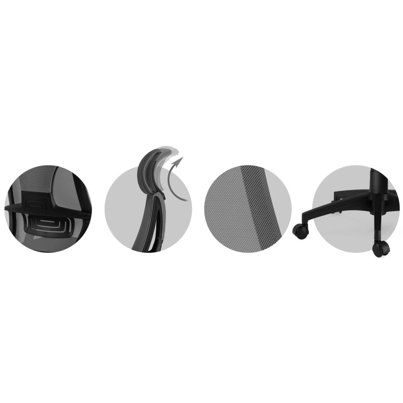 Praga mikromesh biuro fotelis - pilkas