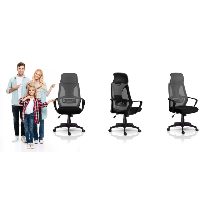 Praga mikromesh biuro fotelis - pilkas