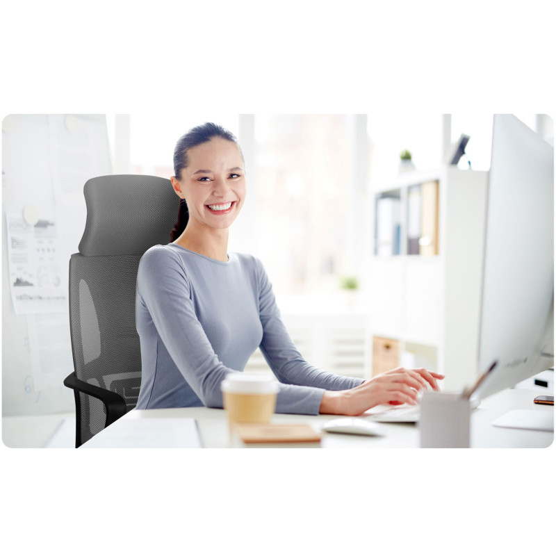 Praga mikromesh biuro fotelis - pilkas