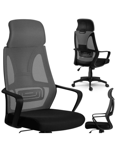 Praga mikromesh biuro fotelis - pilkas Praga mikromesh biuro fotelis - pilkas