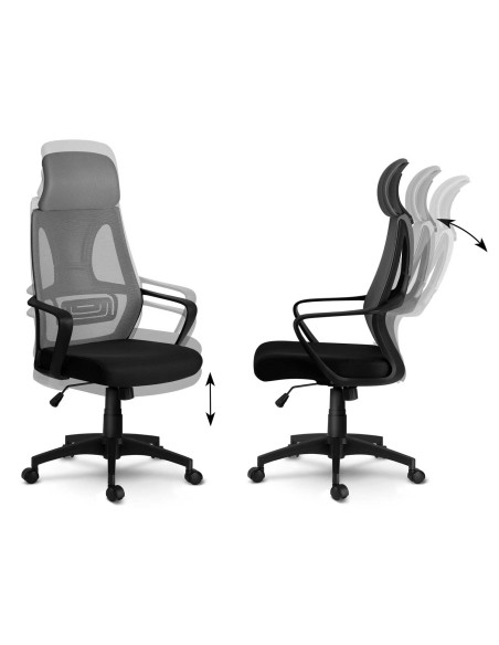 Praga mikromesh biuro fotelis - pilkas Praga mikromesh biuro fotelis - pilkas