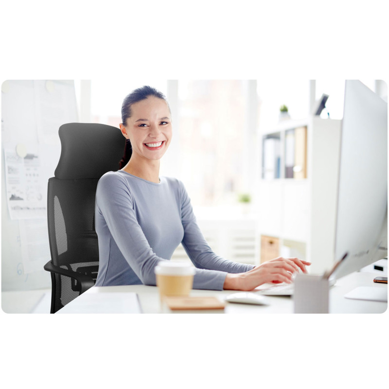 Praga mikromesh biuro fotelis - juodas