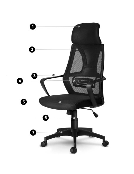 Praga mikromesh biuro fotelis - juodas Praga mikromesh biuro fotelis - juodas