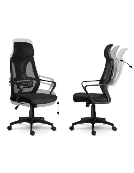 Praga mikromesh biuro fotelis - juodas Praga mikromesh biuro fotelis - juodas