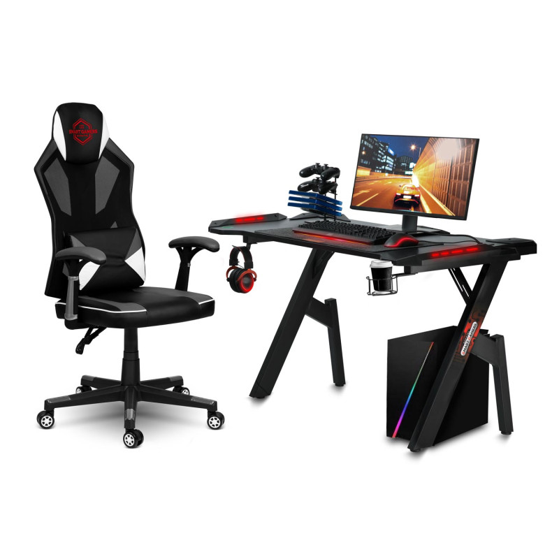 Juodai balta žaidimų kėdė Shiro