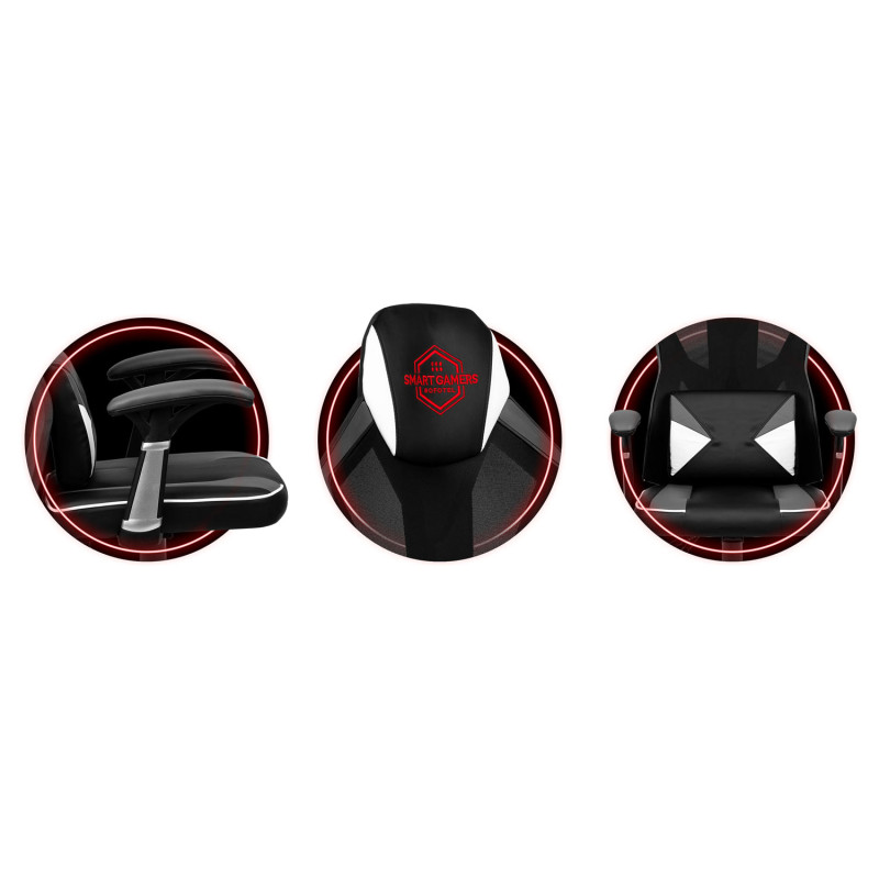 Juodai balta žaidimų kėdė Shiro