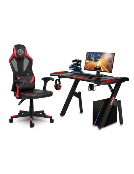 Juoda ir raudona Shiro žaidimų kėdė Juoda ir raudona Shiro žaidimų kėdė