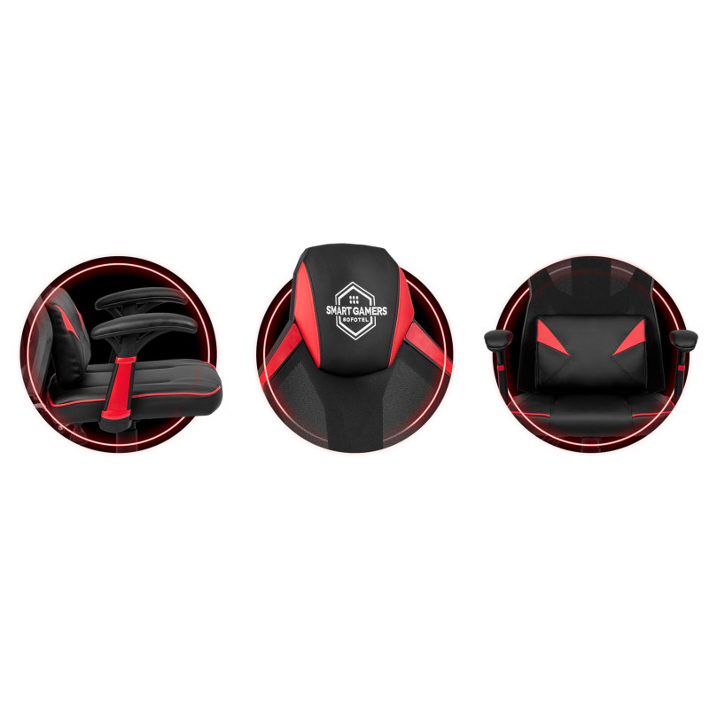 Juoda ir raudona Shiro žaidimų kėdė