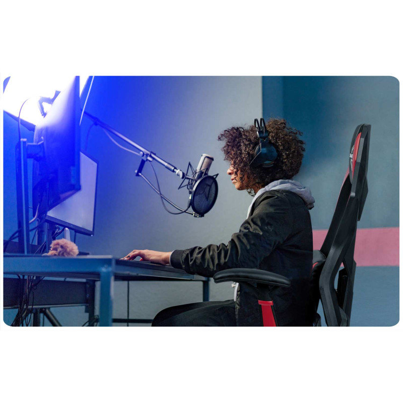 Juoda ir raudona Shiro žaidimų kėdė