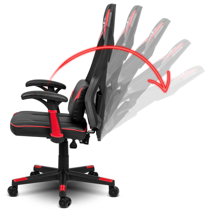 Juoda ir raudona Shiro žaidimų kėdė