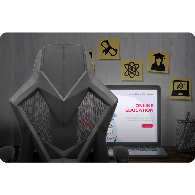 Juoda ir raudona Shiro žaidimų kėdė