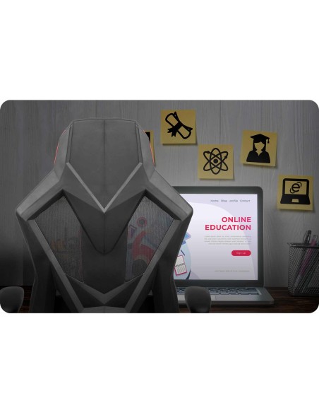 Juoda ir raudona Shiro žaidimų kėdė Juoda ir raudona Shiro žaidimų kėdė