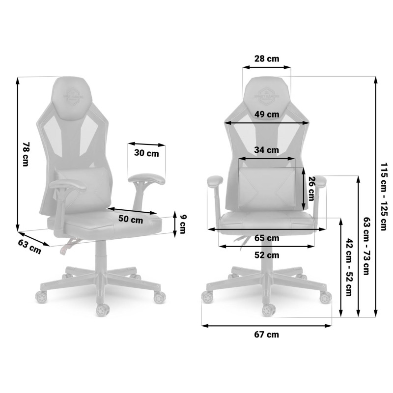 Shiro juoda žaidimų kėdė