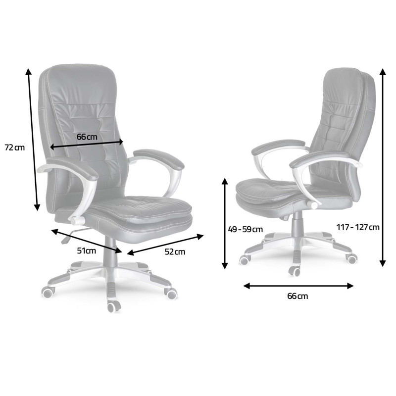 Toronto juoda odinė biuro kėdė