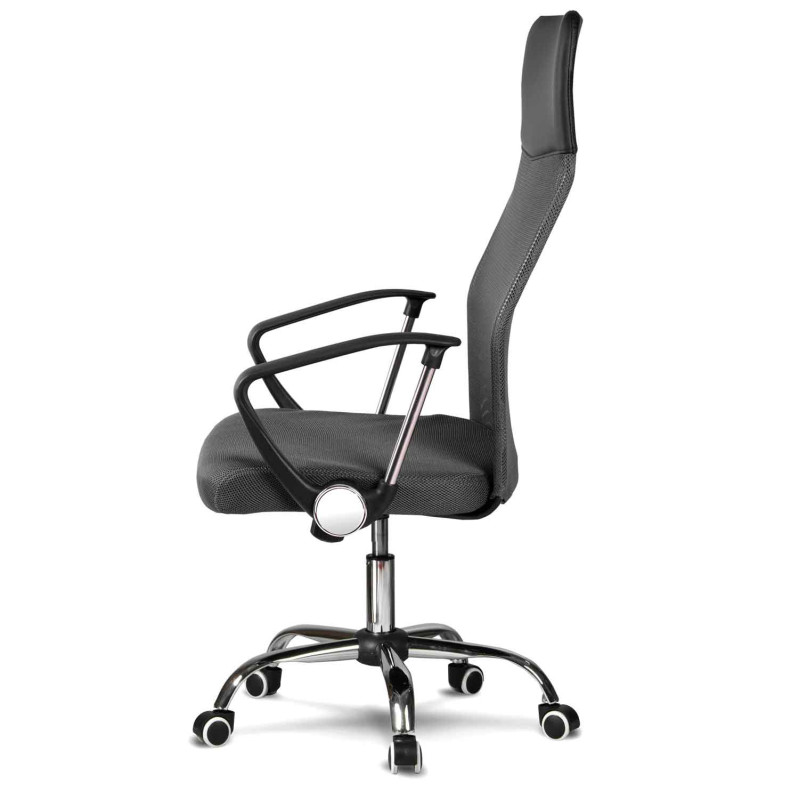 Biuro fotelis pagamintas iš mikro tinklelio So fotelis Sydney tamsiai pilka