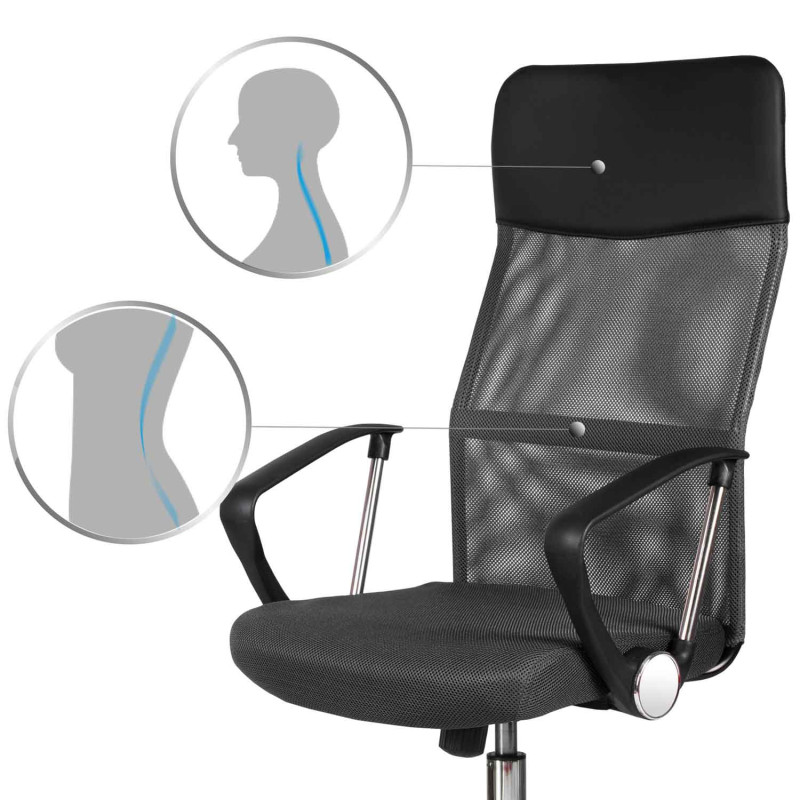 Biuro fotelis pagamintas iš mikro tinklelio So fotelis Sydney tamsiai pilka