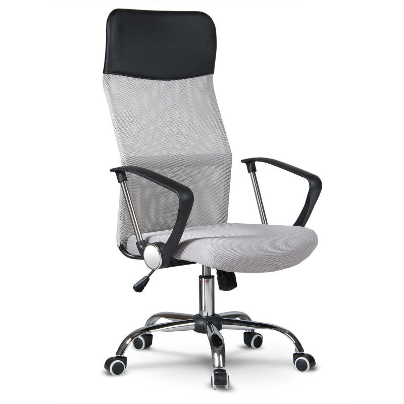 Biuro fotelis pagamintas iš mikrotinklo So fotelis Sydney šviesiai pilkas