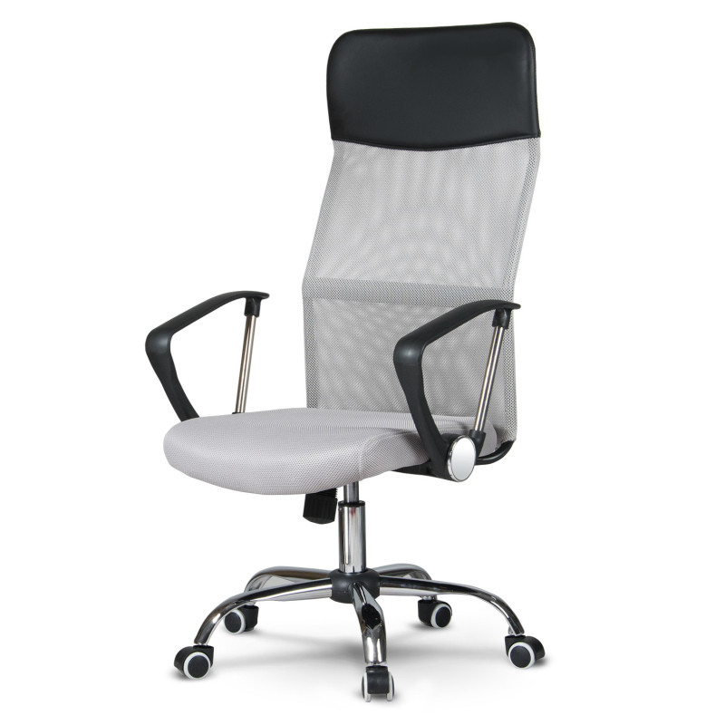 Biuro fotelis pagamintas iš mikrotinklo So fotelis Sydney šviesiai pilkas