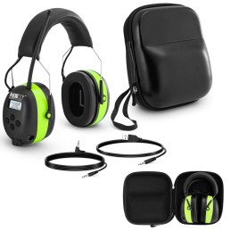 Ausinės, izoliuojančios garsą, aktyvūs apsauginiai trukdžiai su AUX MP3 Bluetooth radiju - žalia