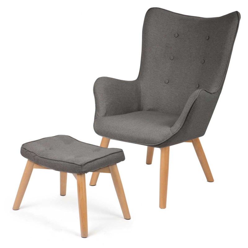 Sparnas fotelis su kėdute Sofotel Norse pilka