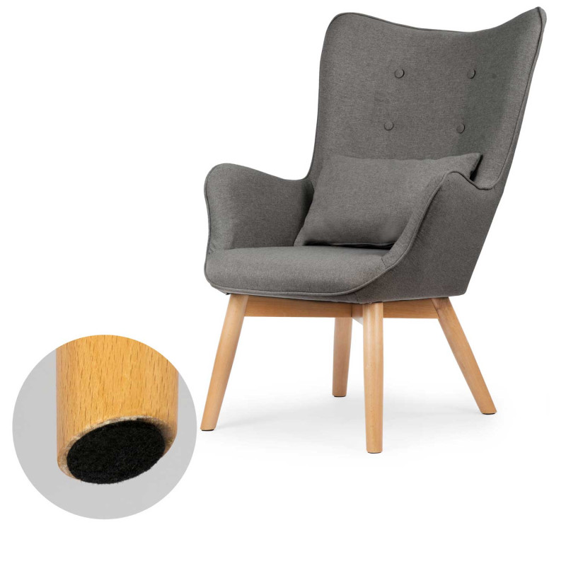 Sparnas fotelis su kėdute Sofotel Norse pilka