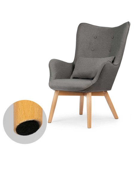 Sparnas fotelis su kėdute Sofotel Norse pilka Sparnas fotelis su kėdute Sofotel Norse pilka