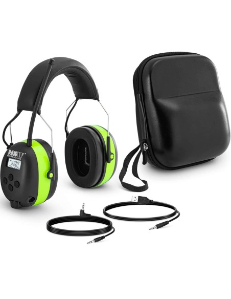 Ausinės, izoliuojančios garsą, aktyvūs apsauginiai trukdžiai su AUX MP3 Bluetooth radiju - žalia Ausinės, izoliuojančios garsą, aktyvūs apsauginiai trukdžiai su AUX MP3 Bluetooth radiju - žalia