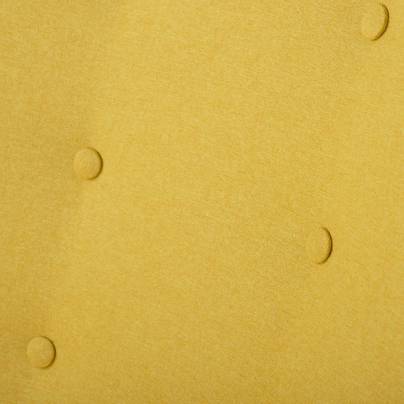 Skandinaviškai geltonas wingback fotelis su kėdute