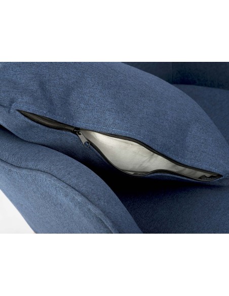 Skandinaviškos mėlynos spalvos fotelis su atramomis Skandinaviškos mėlynos spalvos fotelis su atramomis