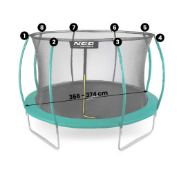 Vidinis tinklelis batutui 435 cm 14ft Neo-Sport