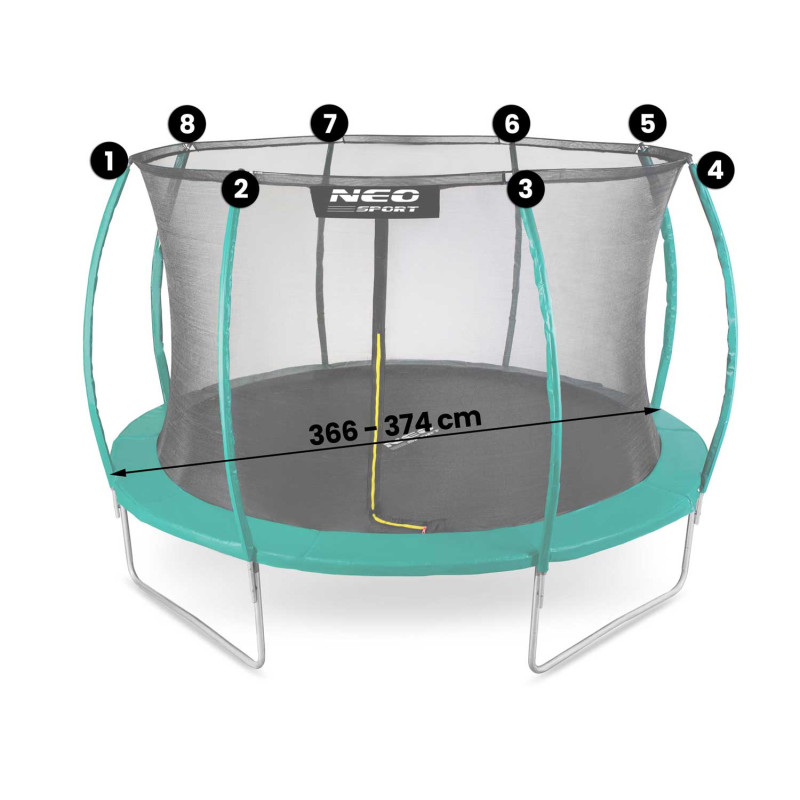 Vidinis tinklelis batutui 435 cm 14ft Neo-Sport